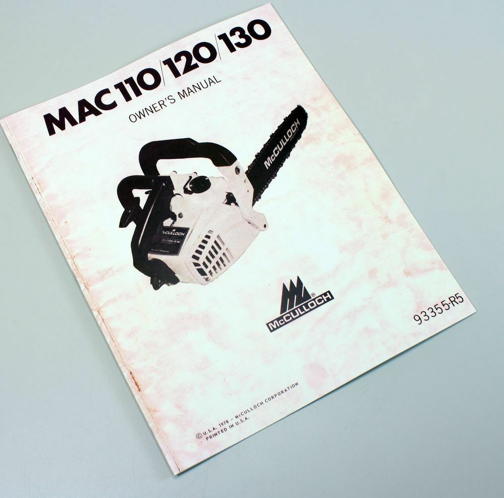 User Manual For Mcculloch Chainsaw Mac 110 - plusua